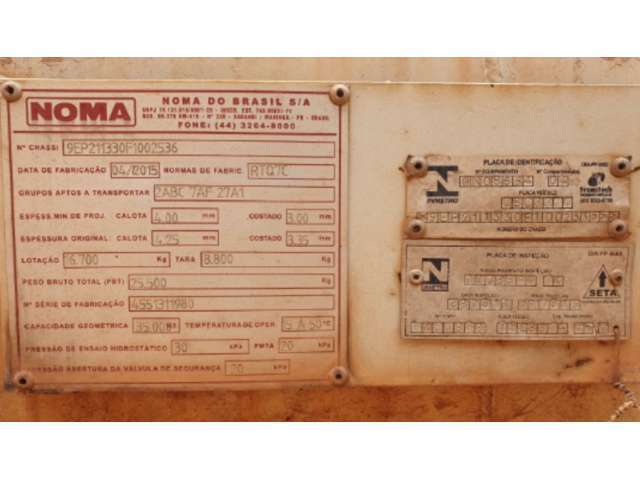 Semirreboque tanque de aço, marca Noma